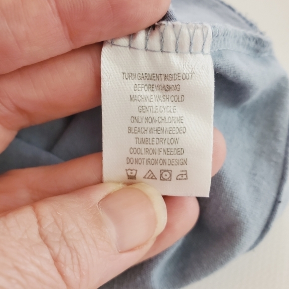 1072 * Disney Mickey Mouse Stay Kind Tee Blue Gray Size L - Picture 4 of 6